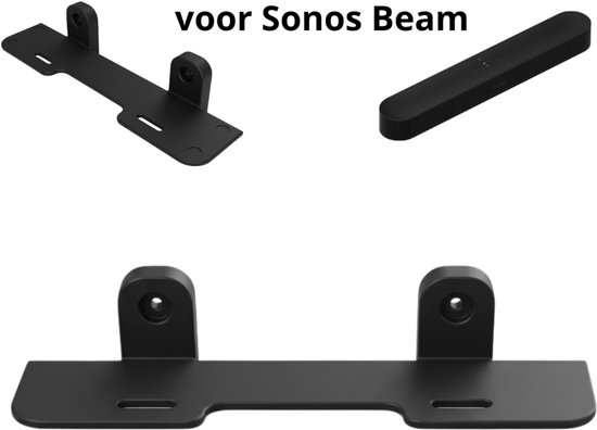 Soundbar Beugel - Geschikt voor Sonos Beam - Wand - 6 kg - Vast - Zwart inclusief plugs