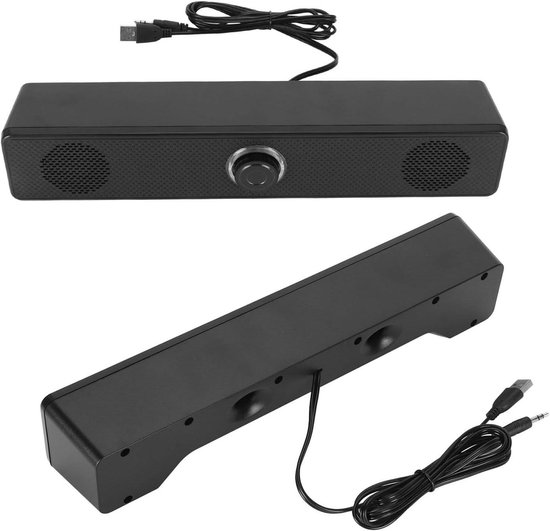 Soundbar Bluetooth - PC Speaker - Muziek Luisteren - Dubbele Volledig Bereik Luidsprekers - 33 x 8 x 7 cm
