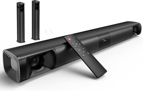 Soundbar Home Theater - Afneembare Luidsprekers - Film Muziek Gaming - Vier Basdrivers Twee Tweeters - 31 Inch Breed - Zwart van Merkloos