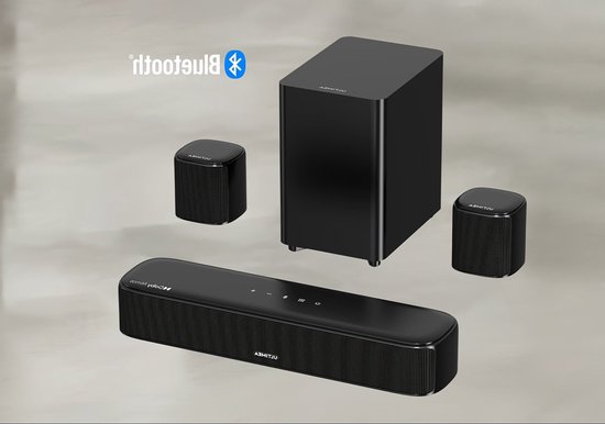 Soundbar – Home Theater – Surround Sound Systeem – TV Speaker – Sound Bar Met Subwoofer – 5.1 Kanaals Surround – Dolby Atmos – App Bediening – HD eARC van Merkloos