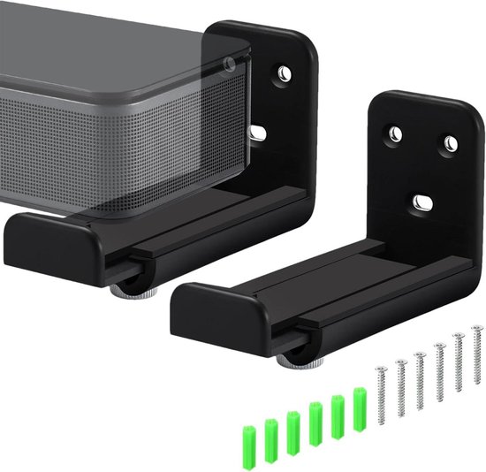 Soundbar Houder - Soundbar Plank Muurbeugel - Audio Verbeteren - Dubbel Verstelbaar - 9-13.7 cm Diep - Zwart