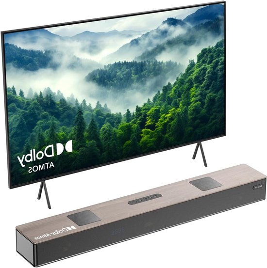 Soundbar Hout - TV Speaker - Home Cinema - Dolby Atmos - 84 x 12 x 8 cm - Houtkleur
