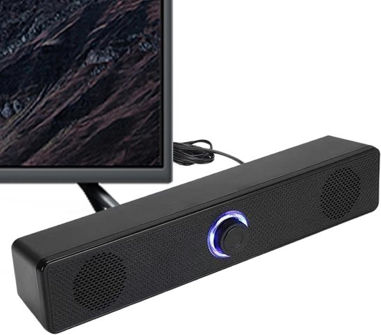 Soundbar Luidspreker - Draadloze speaker - Film en gaming - Diepe bassen - 29.6 cm - Zwart