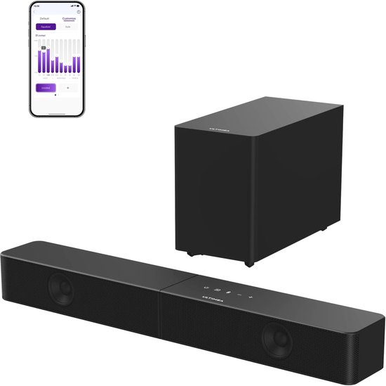 Soundbar met Subwoofer 2.1 – 240W – Draadloze Subwoofer – Bluetooth 6.0 – HDMI & Optisch – App Bediening