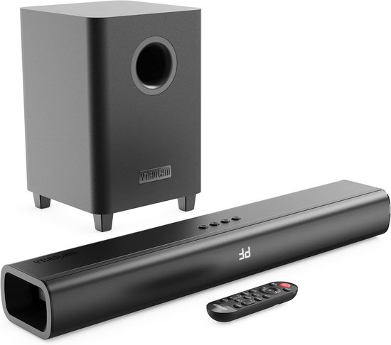 Soundbar met Subwoofer - Geluidssysteem TV - Thuisbioscoop Versterken - 2.1 Kanaals Geluid - 61 cm Breed - Zwart