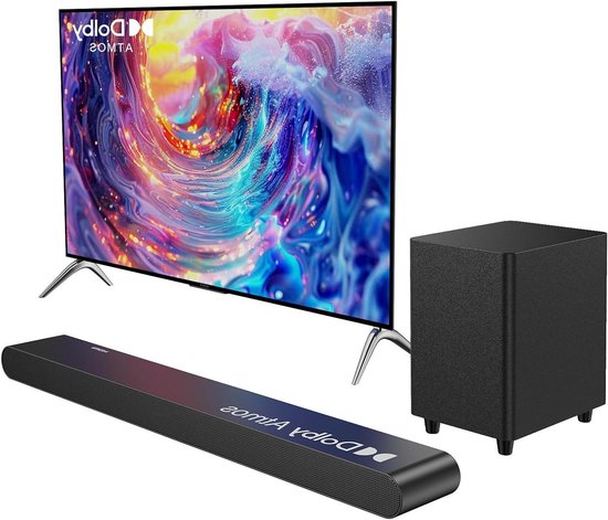 Soundbar met Subwoofer - Home Cinema - Film Geluid Verbeteren - 3D Dolby Atmos - 31.5 inch - Zwart