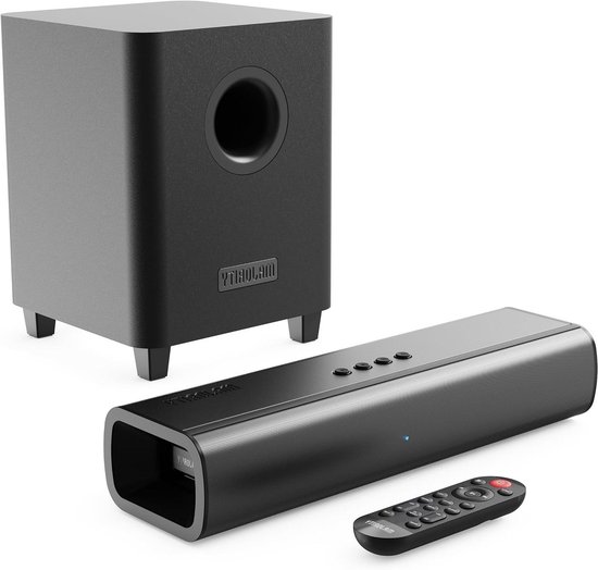 Soundbar met Subwoofer - Home Cinema Systeem - Film en Muziek - 2.1 Geluidssysteem - 200 W - Zwart