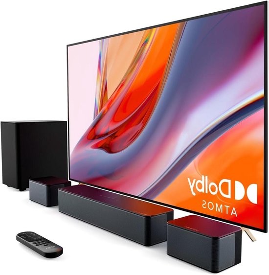 Soundbar met Subwoofer - Home Cinema Systeem - Film Kijken - Dolby Atmos 3D Geluid - 5.1 Kanaals - Zwart