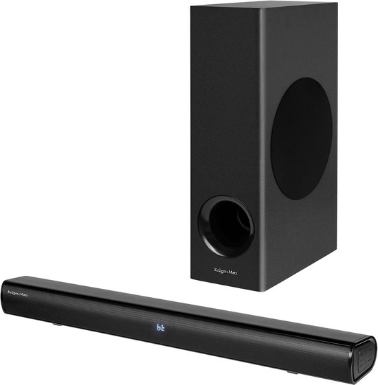 Soundbar met Subwoofer - Home Cinema Systeem - Films en Muziek - 2.1 Kanaals Audio - 60 cm Breed - Zwart