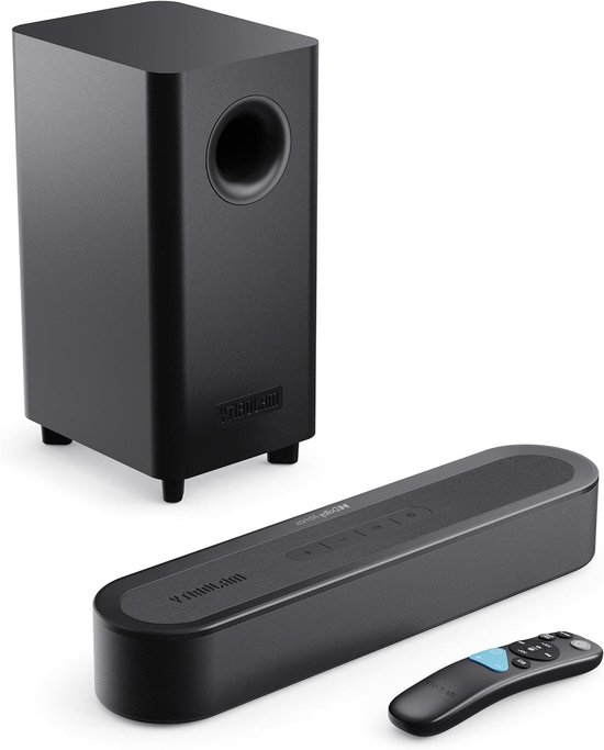 Soundbar met Subwoofer - Home Cinema Systeem - Films en Muziek - Dolby Atmos Geluid - 40cm Compact - Zwart