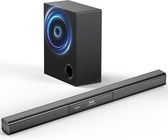 Soundbar met Subwoofer - TV Speaker Set - Thuisbioscoop Ervaring - Afneembaar 3-delig Ontwerp - 35 inch - Zwart van Merkloos