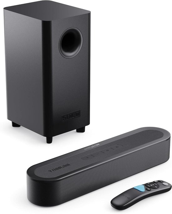 Soundbar met Subwoofer - TV Speaker Systeem - Bioscoopervaring Thuis - Dolby Atmos 3D Geluid - 40 cm Breed - Zwart