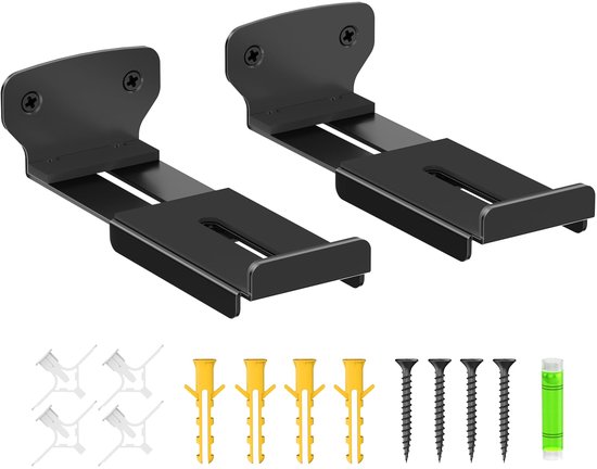 Soundbar Muurbeugel voor,, en. Soundbarbeugel met verstelbare diepte van 8,9 tot 15,1 cm. Soundbar wordt onder de tv gemonteerd en heeft een draagvermogen tot 17,2 kg.
