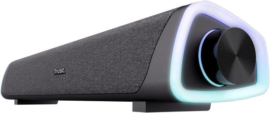 Soundbar PC 12W, Compact Stereo Sound Bar met RGB Verlichting, 3.5mm AUX Audioaansluiting, PC Luidsprekers 2.0, USB-voeding, Speaker voor Computer Laptop Tablet Smartphone TV, Zwart