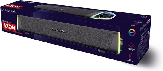Soundbar PC 12W met RGB verlichting, USB speaker voor computer, laptop en TV met AUX aansluiting zwart