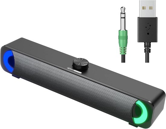 Soundbar Pc - Bekabelde en Draadloze Pc -Luidspreker - USB Mini Soundbar - Zwart van Merkury Innovations