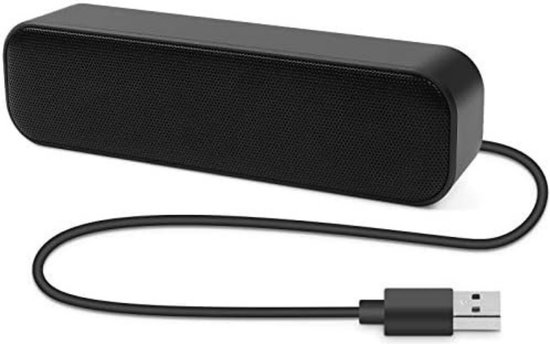Soundbar pc - Mini soundbar - Pc soundbar - Computer soundbar - Soundbar computer - 20 x 7 x 7 cm - Zwart van Fanceey