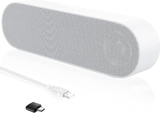 Soundbar pc - Mini soundbar - Pc soundbar - Computer soundbar - Soundbar computer - 3,6 x 22 x 6,3 cm - Wit van Merkloos