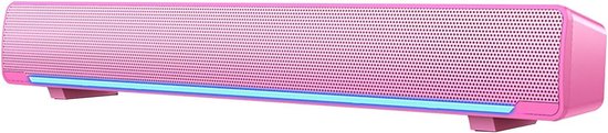 Soundbar PC - Mini speaker - Film en muziek - 3D stereo geluid - 32 cm - Roze