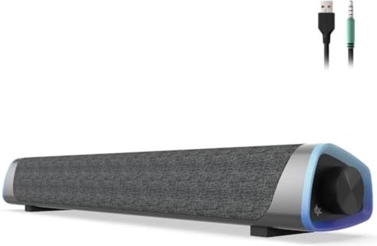 Soundbar pc - Pc soundbar - Computer soundbar - Soundbar computer - 41,5 x 10 x 8 cm - Grijs van Merkloos