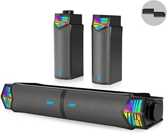 Soundbar pc - Pc soundbar - Computer soundbar - Soundbar computer - 5 x 10 x 5 cm - Zwart