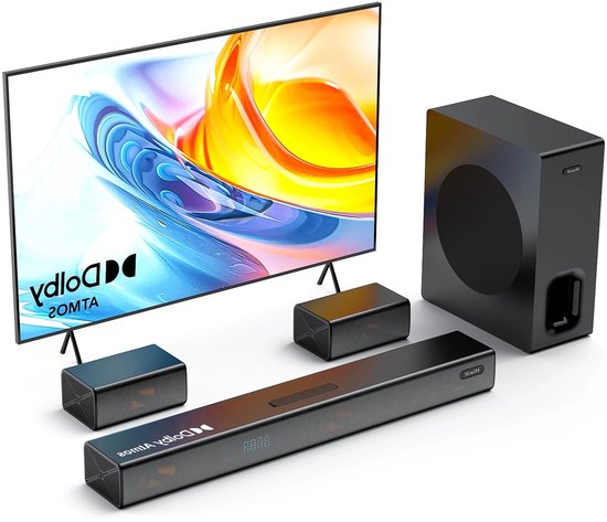 Soundbar Set – Draadloze Soundbar – Home Cinema Systeem – Surround Sound – 450 Watt Vermogen van Merkloos