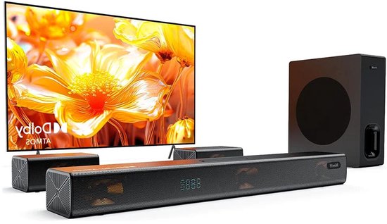 Soundbar Set – Home Cinema Soundbar – Draadloze Soundbar – Surround Soundbar – 7.1-Kanaals Geluid – 6,5 Inch Subwoofer van Merkloos