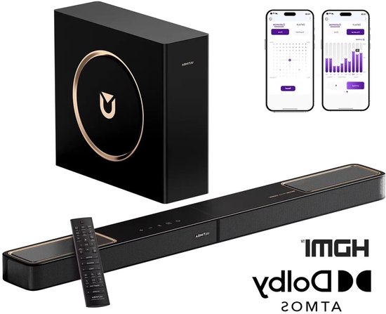 Soundbar – Soundbar Set – TV Speaker – Home Cinema Speaker – Surround Geluidssysteem – 3.1.2-Kanaals Dolby Atmos – Krachtige 5,25 Inch Subwoofer van Merkloos