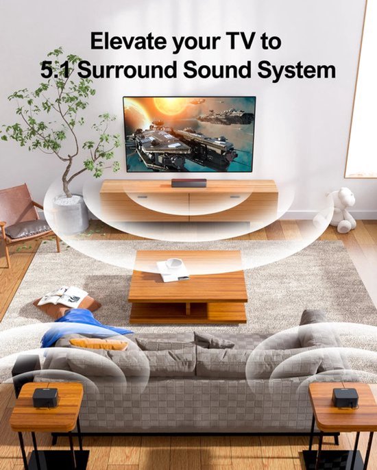 Soundbar - Soundbar voor TV - Luidsprekers - Luidsprekerkabels - Speaker - 3D Surround Sound-systeem - 50Hz-20KHz - 320W - Zwart van Merkloos