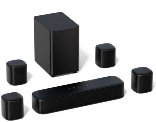 Soundbar - Soundbars voor TV en Theater - Soundbar met Subwoofer - 4 Surround Speakers - Zwart - 7.1CH - Virtuele Surround Soundbar - Smart App Control - Compatibel met AUX -Optical Input - USB - 330W Piekvermogen van Merkloos
