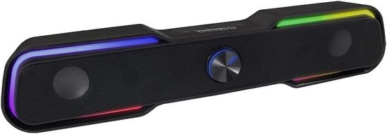 Soundbar Speaker - Audio Bar - Muziek Luisteren - LED Rainbow Verlichting - USB Aangedreven - Zwart