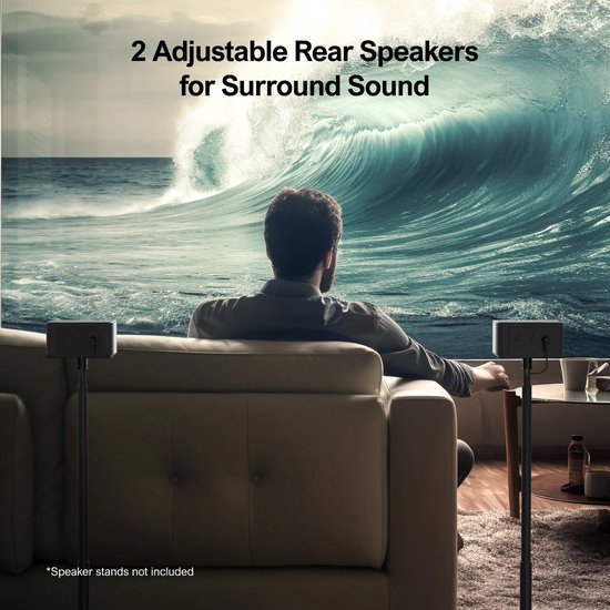 Soundbar - Speaker - Soundbars Draadloze Subwoofer & Achterluidsprekers - Box - 5.1 Virtuele Surround Soundbar – Home Theater 3D Surround Sound Systeem van Merkloos
