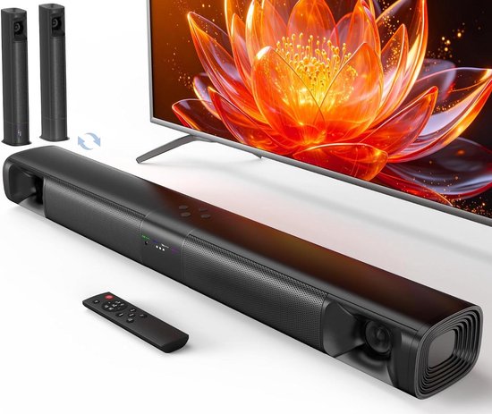 Soundbar Systeem - 2.0 Speaker Afneembare Luidsprekers - Thuisbioscoop Ervaring - Split & Surround Ontwerp - 78.74 cm - Zwart