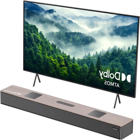 Soundbar Systeem - Thuisbioscoop Geluid - Film Avond - 5.2.2 Kanaals Atmos - 84 cm Breed - Houtkleurig