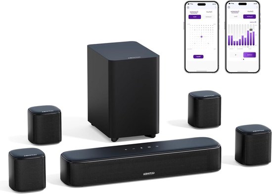 Soundbar TV - Surround Sound - Film Kijken - 7.1 Virtueel Surround Geluid - 4 Inch Speaker - Zwart