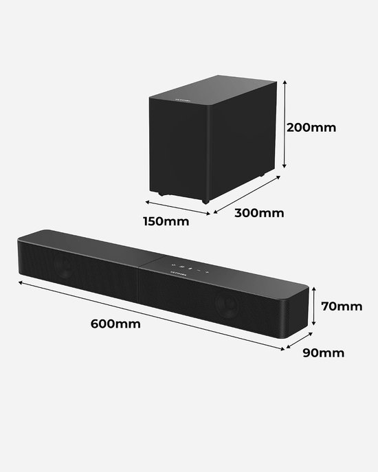 Soundbar voor TV 2.1 – Draadloze Subwoofer – 240 W – Bluetooth 6.0 – App-bediening – HDMI ARC