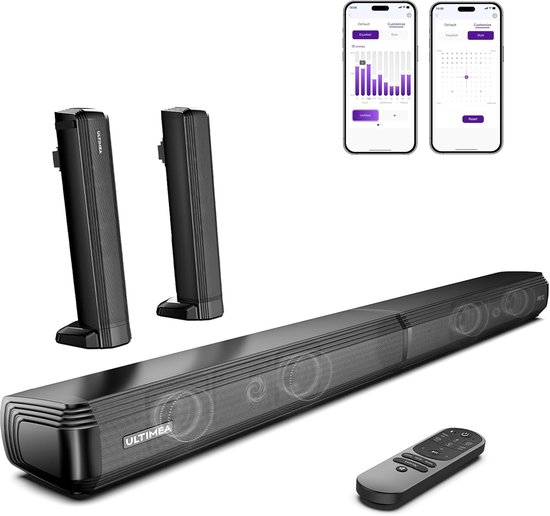 Soundbar voor TV 2.2 – Scheidbaar 2-in-1 – Bluetooth 5.3 – App-bediening – ARC & Optisch – 100 W
