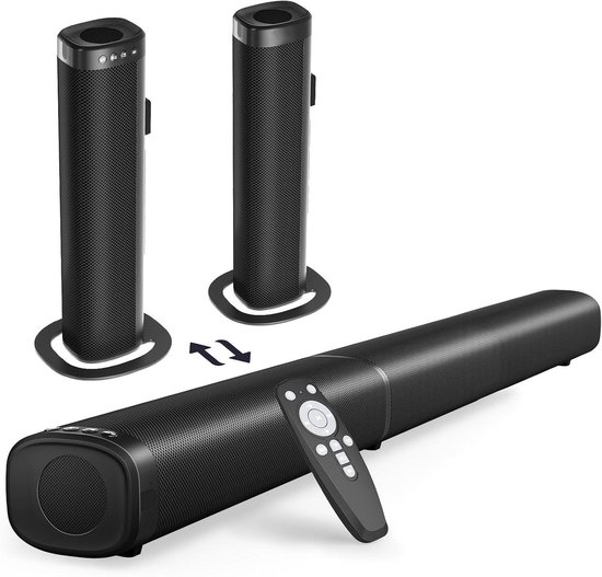 Soundbar voor TV - Home Speaker - Films en Muziek - Afneembaar 2-in-1 Ontwerp - 32 Inch - Zwart
