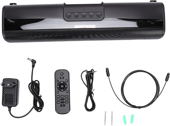 Soundbar voor TV - TV-luidspreker Home Cinema - Films Muziek Gaming - Dubbele Tweeters Woofers - 40 cm - Glanzend Zwart