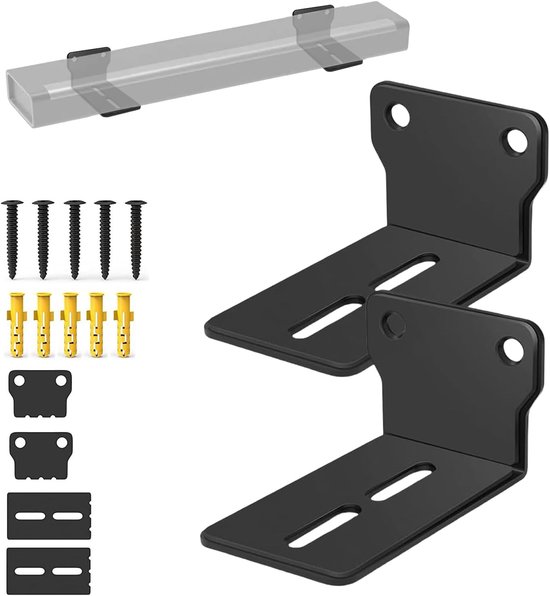 Soundbar-wandhouders, 2 stuks, 9 x 6 x 4,5 cm, luidsprekerhouder, wandhouder, rek op tv, houdt tot 10 kg, met - ShopVlot
