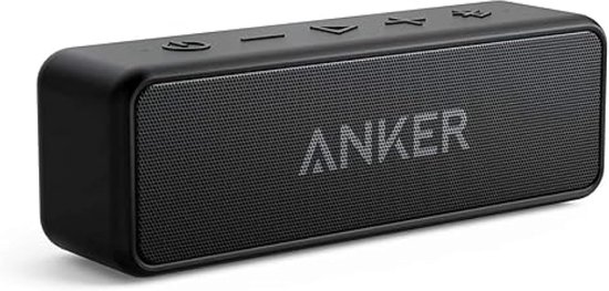 Soundcore 2 Bluetooth-luidspreker by Anker - Fantastisch geluid - Enorme bas met dubbele basdrivers - 24-uurs accu - Verbeterde IPX7 waterbescherming - Draadloze luidspreker voor iPhone en Samsung - Zwart