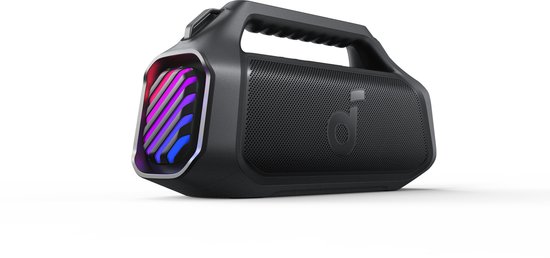 soundcore Anker Boom 2 Plus Buitenluidspreker - Bluetooth - 140W - 2+2 kanalen - BassUp 2.0 - 20 uur - Snel opladen - IPX7 - Waterdicht - RGB-verlichting - USB-C - Powerbank - Voor kamperen - Strand - Tuin