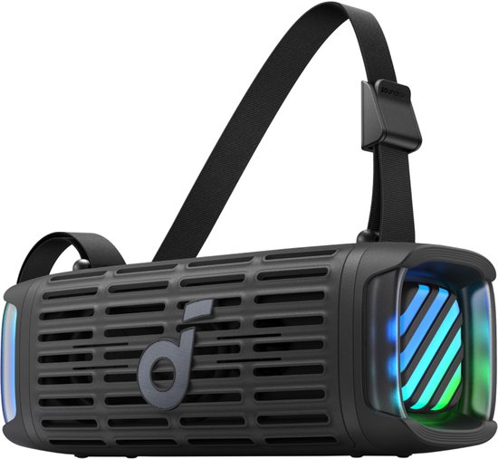 soundcore Boom 3i van Anker – Robuuste outdoorluidspreker, Bluetooth-luidspreker, waterdicht IP68, 50 W BassU 2.0-geluid, Bluetooth 5.3, 16 uur speeltijd, lichtshow + TWS-stereo, kajakken, vissen, kamperen van Soundcore