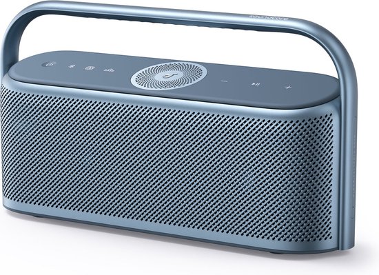 soundcore by Anker Motion X600 Draadloze Bluetooth Speaker – 50W Geluidsvermogen – Immersive Spatial Audio – 5 Drivers en 5 Versterkers – 12 Uur Speeltijd – IPX7 Waterdicht – USB-C Opladen – Blauw van Anker