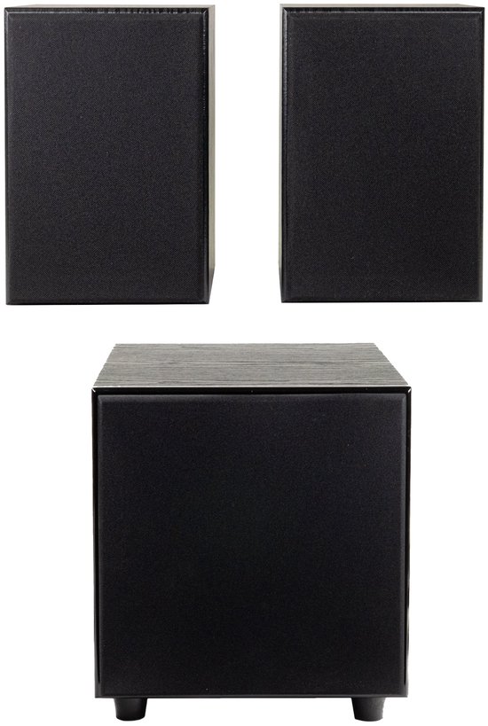 SoundMate HiFi Luidsprekersysteem - Boekplank Speakerset Met Actieve Subwoofer - 120W RMS - 10 Inch Subwoofer - Compact Ontwerp - Flexibele Aansluiting