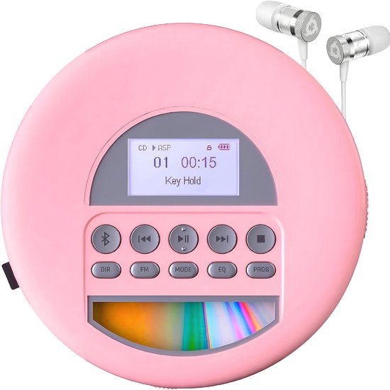 SP® CD Speler Draagbare - Draagbare Bluetooth CD Speler - CD Speler - Roze - 15cm x 15cm x 3cm van SP