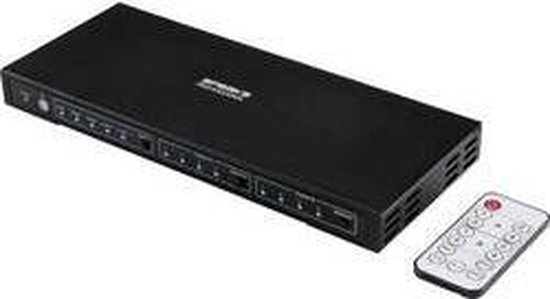 SpeaKa Professional 4 x 2 poorten HDMI-switch Met audiopoorten 3840 x 2160 Mpix Zwart