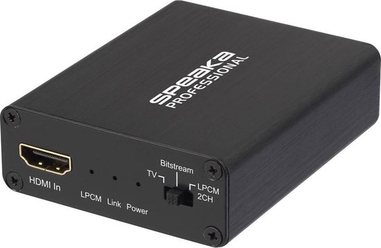 SpeaKa Professional Audio Extractor SP-AE-H/TC-04v2 [HDMI - HDMI, Toslink, Jackplug, Cinch] 3840 x 2160 Pixel van SpeaKa Professional
