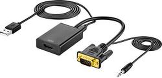 SpeaKa Professional AV Adapter [VGA, Jackplug - HDMI] 1920 x 1080 Pixel SP-VK/HD van SpeaKa Professional