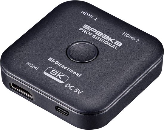 SpeaKa Professional SP-11990132 HDMI-switch 2 poorten Bidirectioneel bruikbaar 7680 x 4320 Pixel van SpeaKa Professional